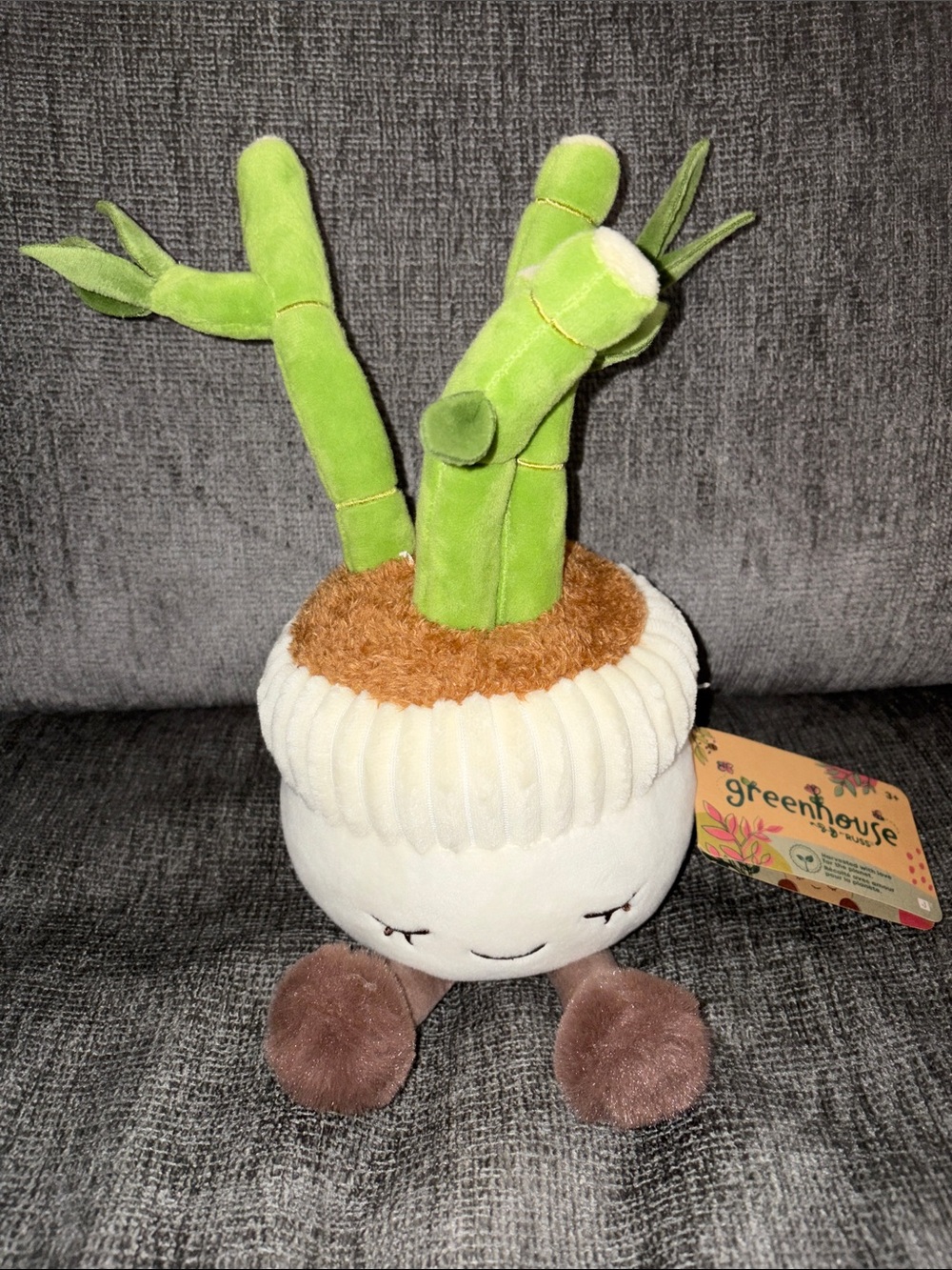 Russ Greenhouse Plush Bamboo Green & Cream